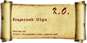 Knyezsek Olga névjegykártya